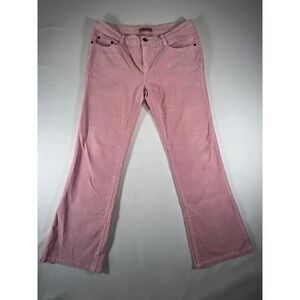 C'est Toi USA Jeans Pink Corduroy Flare Pants Embroidered M450 Womens 33x31